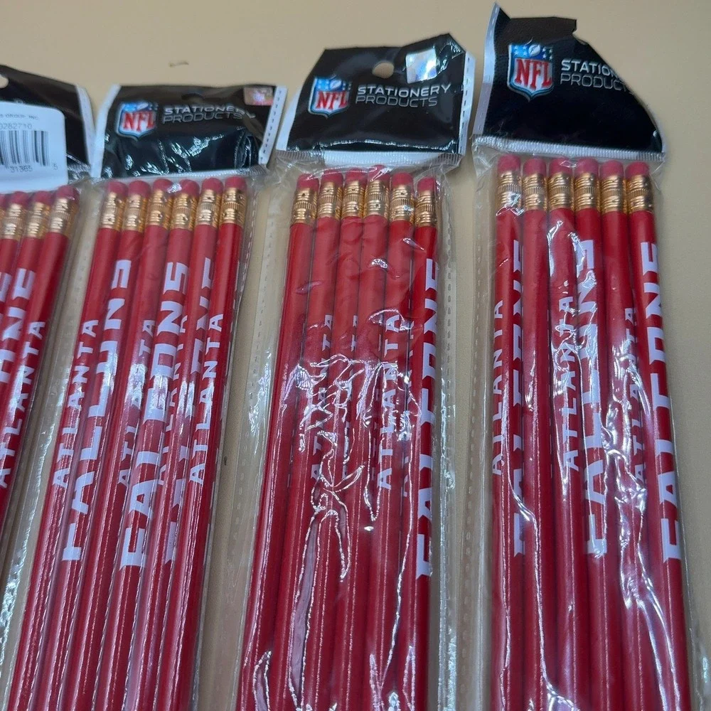 NFL Stationery Products Atlanta Falcons Pencils Red 4-Pack Lot 6 Count Each